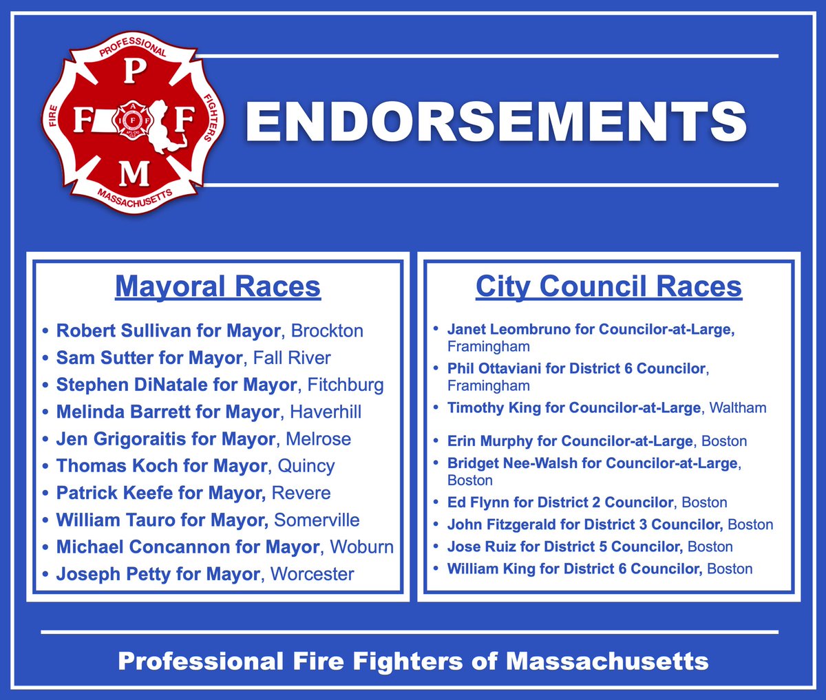 Election Day is just over a week away! Please consider voting for elected officials that are supported by your local firefighters. #WeSupportThoseWhoSupportUs