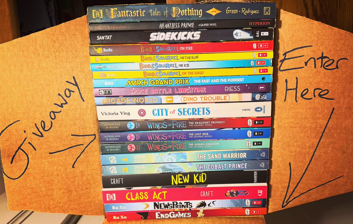 Teachers, librarians, educators, parents, & readers! It’s #giveaway time! I need to find these 20 middle-grade graphic novels a new home! Follow, ❤️, and RT/QT or Comment+Tag a friend to enter for a chance to add these great books 📚 to your collection! Winner selected 11/5.