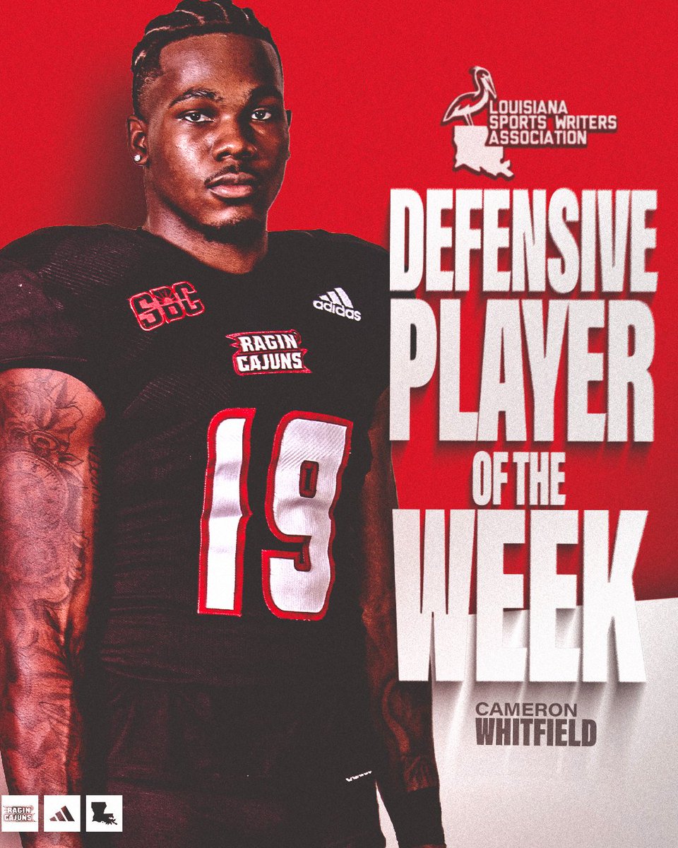 🏆🏆

<a href="/Cwhitfield48/">Cameron whitfield</a> garners <a href="/TheLSWA/">LSWA</a> Defensive Player of the Week honors!

#cULture | #GeauxCajuns