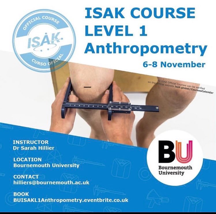 NutritionBU (@nutritionbu) on Twitter photo Join us next week for our <a href="/ISAKGlobal/">ISAK Global</a> Level 1 course here <a href="/bournemouthuni/">Bournemouth Uni</a> with <a href="/DrSarahHillier/">Dr Sarah Hillier</a> & @MalikaFelton
Booking available until Thursday ๐
bournemouth.ac.uk/study/courses/โฆ Join us next week for our <a href="/ISAKGlobal/">ISAK Global</a> Level 1 course here <a href="/bournemouthuni/">Bournemouth Uni</a> with <a href="/DrSarahHillier/">Dr Sarah Hillier</a> & @MalikaFelton
Booking available until Thursday ๐
bournemouth.ac.uk/study/courses/โฆ