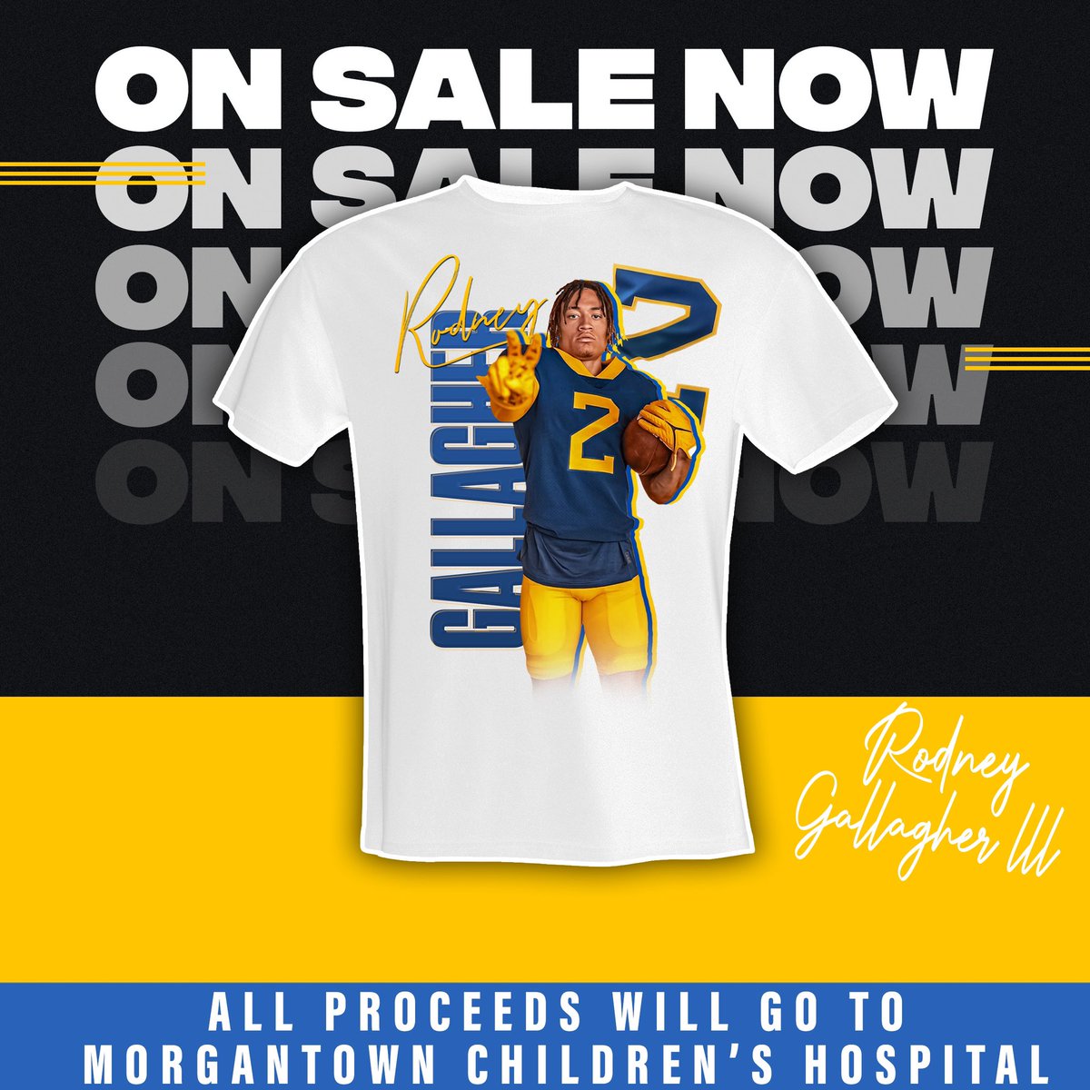 Morgantown means a lot to me, so I've been wanting to find a way to give back.

I decided to launch my t-shirt with all proceeds going to the Morgantown Children's Hospital 🫶🏾

Let’s be apart of something bigger mountaineer nation! 💙 💛 

Rodneygallagheriii.com