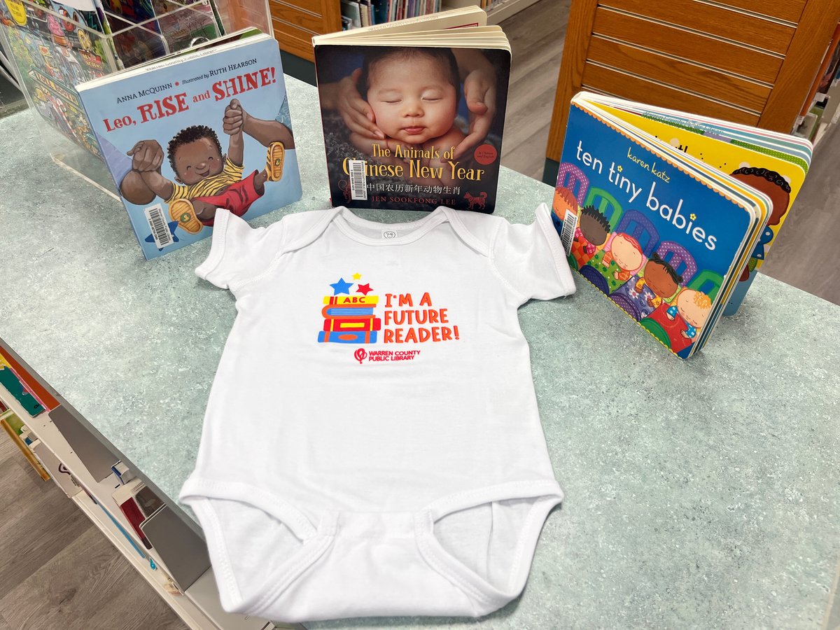 warrencountypl's tweet photo. Read to your baby - early and often - and they will become little readers before you know it! This cute little "future reader" onesie is being distributed to WCPL's baby storytime families as well as through the Medical Center's new parent classes. Thanks, @MedCenterHealth! https://t.co/tkr64n5In9