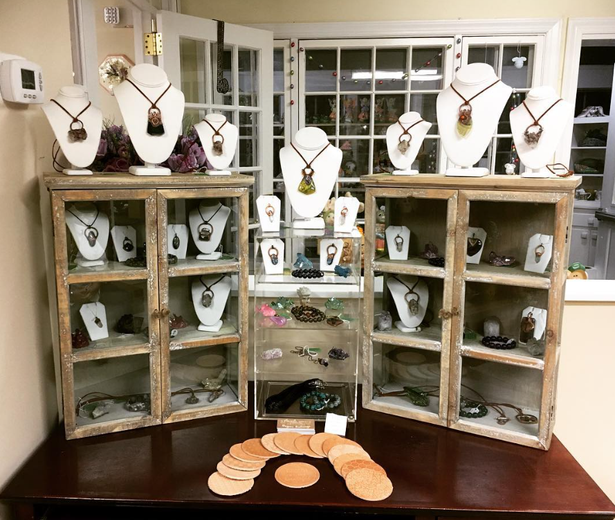 Electroformed Jewelry Display. Working on some new displays for our home base. Looking forward to showing them off! #Rogue518 #roguesalvagegifts #electroformed #handcraftedgifts #jewelryobsession #dowhatyoulove #smallbizmonday