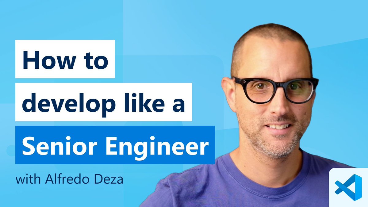 📢 On this week's #VSCode livestream you'll learn how to develop like a senior engineer! Join us for this in-depth demo and chat live with the team! 🗓️ Mark your calendar for Thursday, Nov 2nd at 8 am Seattle / 11 am New York / 4 pm London 
🎬 aka.ms/code-livestrea…