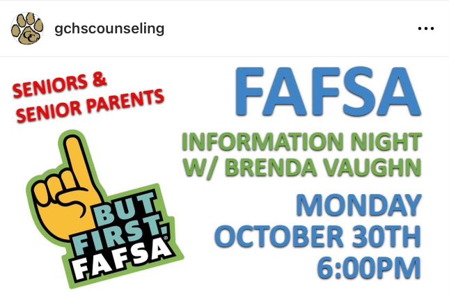 FAFSA Night at GCHS! Be in the know for college! #GoTigers