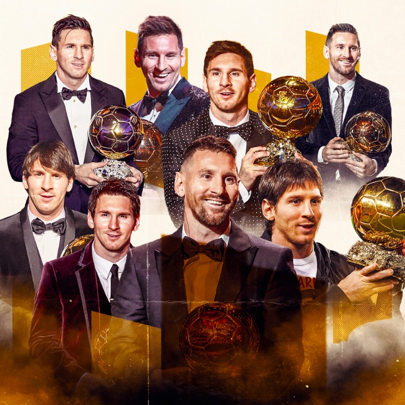 GoalNews's tweet photo. Lionel Messi's eighth Ballon d'Or is a special one 👑
