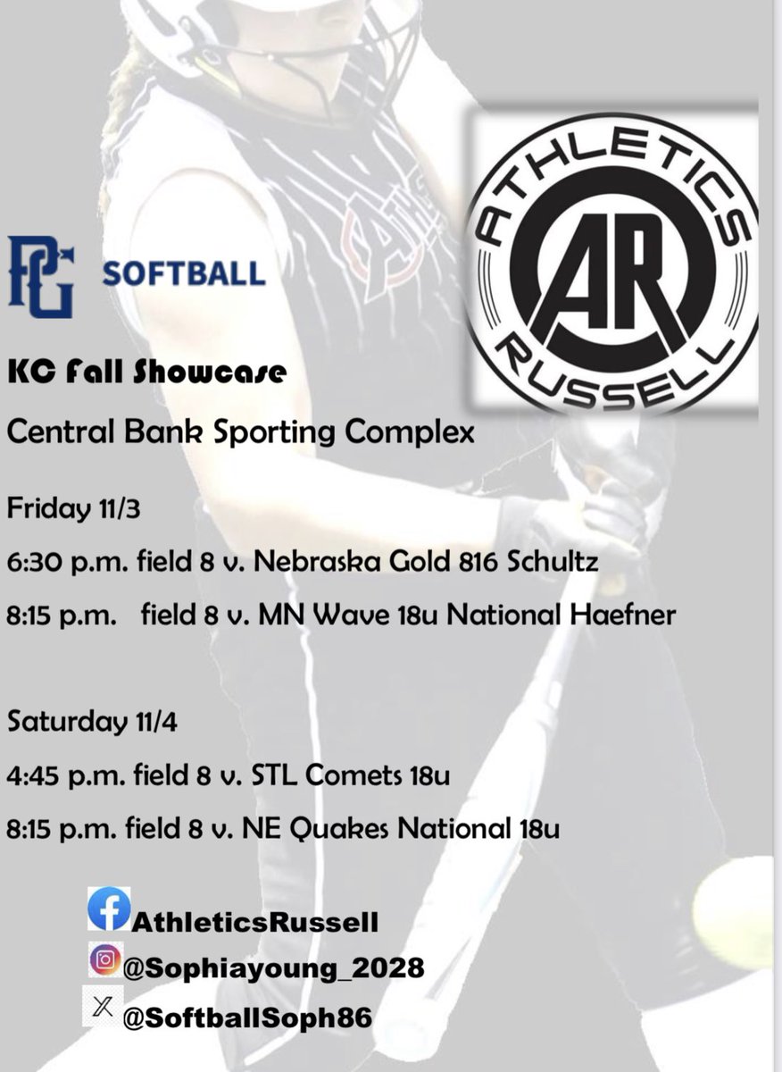 Looking forward to getting back on the field this weekend. 
<a href="/mattjackson25/">Matt Jackson</a> <a href="/suziemuenz/">Suzie Muenz</a> <a href="/BruinsSoftball1/">Bellevue Softball</a>