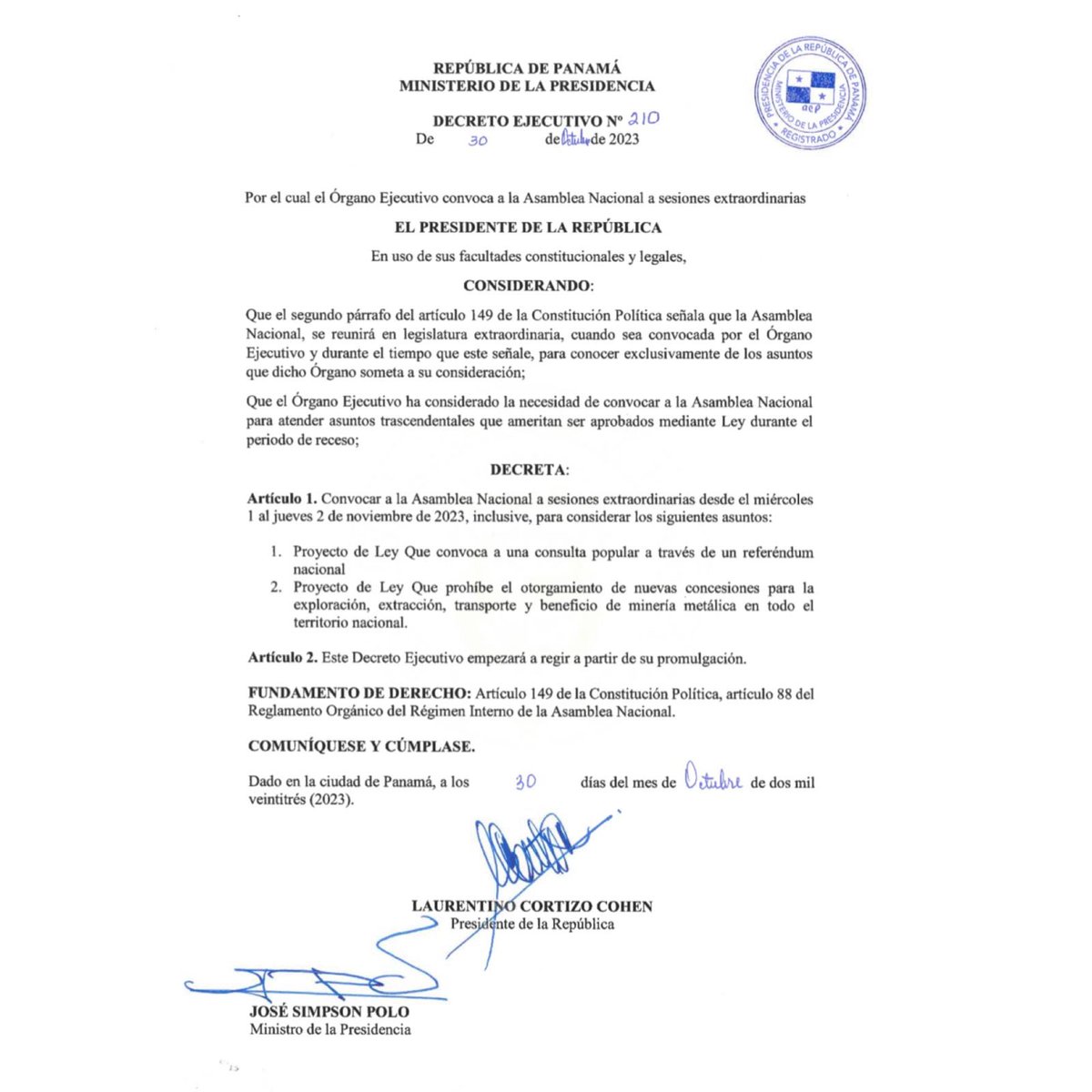 Expresidente Cortizo Cohen tweet media