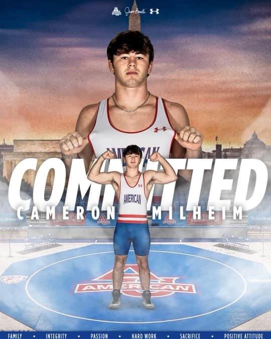 Mitch_Rupert's tweet photo. Warrior Run junior state runner-up Cameron Milheim has committed to wrestle at American University. He’ll join his older brother Kaden, who is a freshman, to wrestle for coach Jason Borelli. https://t.co/KtYlfNILel