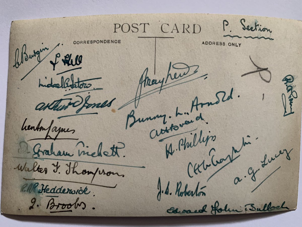 We found this postcard recently and would really love to know who the team are. So reaching out to see if any of you recognise the people. It’s signed on the back as second photo. Would be early 1980s we think. 
#ancestry #footballteam #wouldlovetoknow
