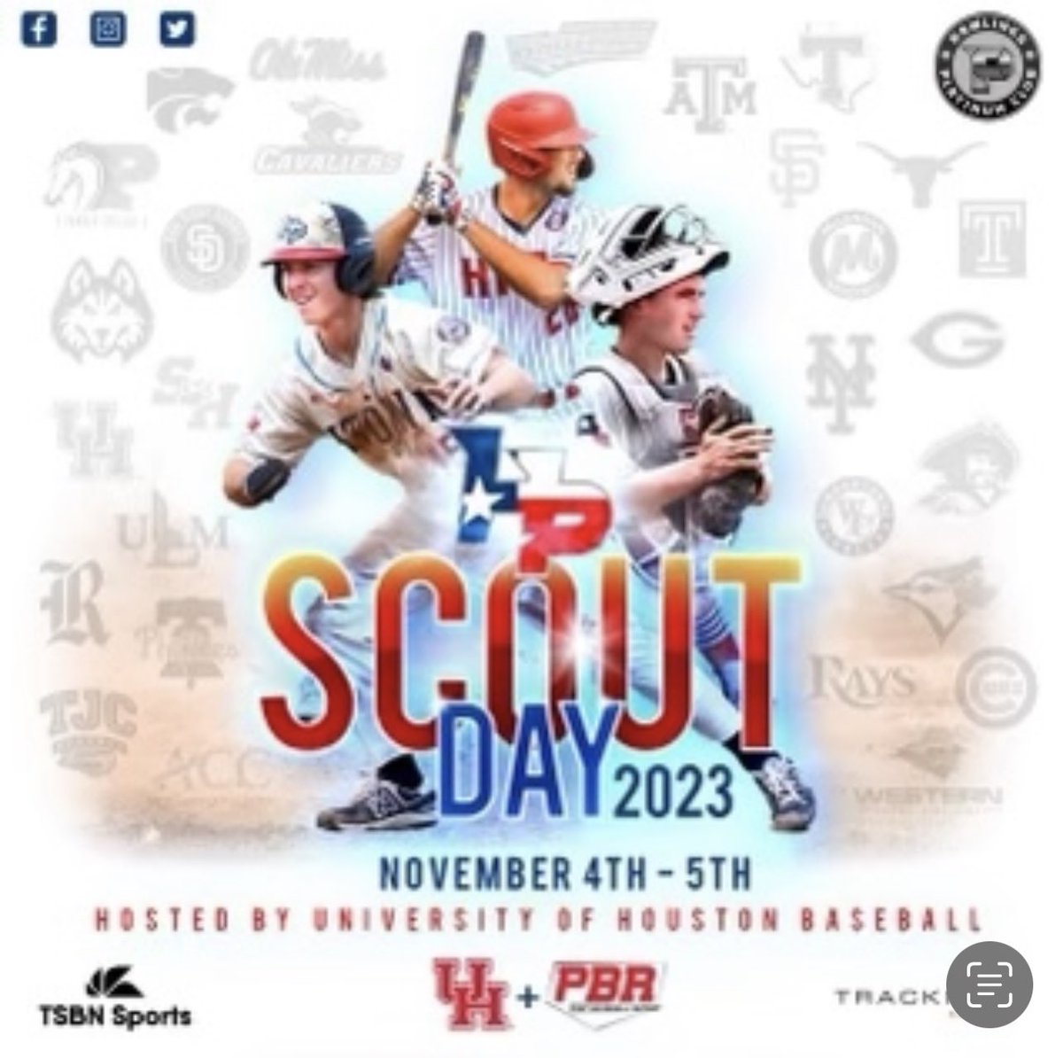 🚨 ⚾️ Scout Day ⚾️ 🚨 THIS WEEKEND!!! 🗓️: Saturday & Sunday (11/4-5) ⏰: 8:00am - 3:30pm 📍: @UHCougarBB 🧑‍🎓: ‘24, ‘25, ‘26, ‘27 📊: @PBR_Texas 📺: @TSBNSports