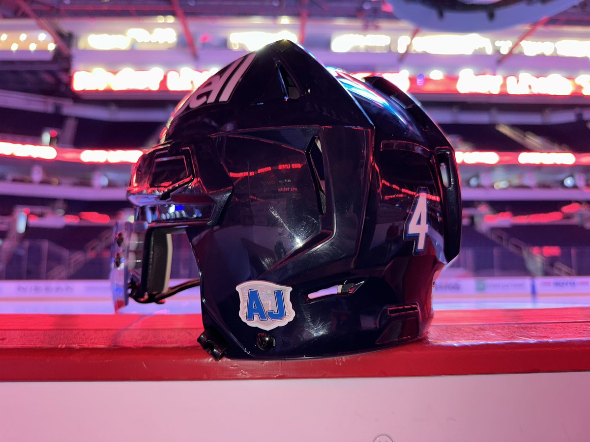 We join the hockey world in mourning Adam Johnson, and will be wearing an A.J. decal on our helmets tonight to remember and honour his memory 💙