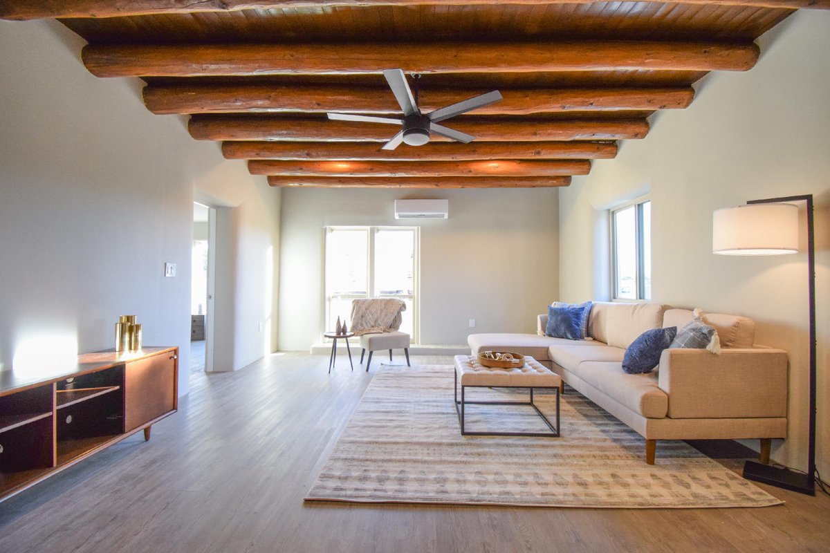 homewisenm's tweet photo. Did you know the median-priced home in Santa Fe is $608,700? This is unaffordable to 90% of residents. Our Casa Pacifica project shows how the Affordable Housing Trust Fund can help create more affordable housing with 4 of these 5 units being sold at deeply affordable rates. https://t.co/GvkOPp1K7z