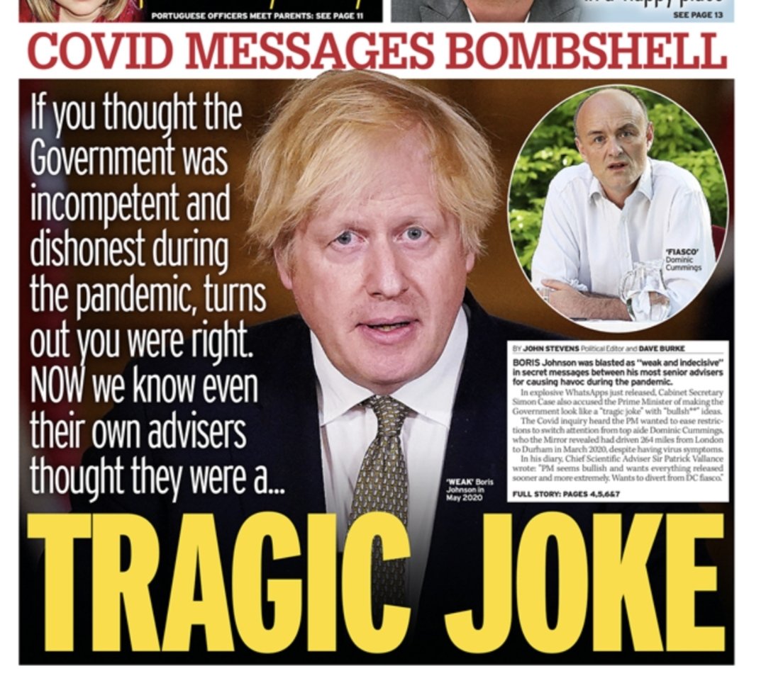 #CovidInquiry hears Johnson was incompetent and dishonest.

But we knew that about Liar Johnson.

#ToriesOut480
#SunakOut370
#Johnson #Covid 
#GeneralElectionNow