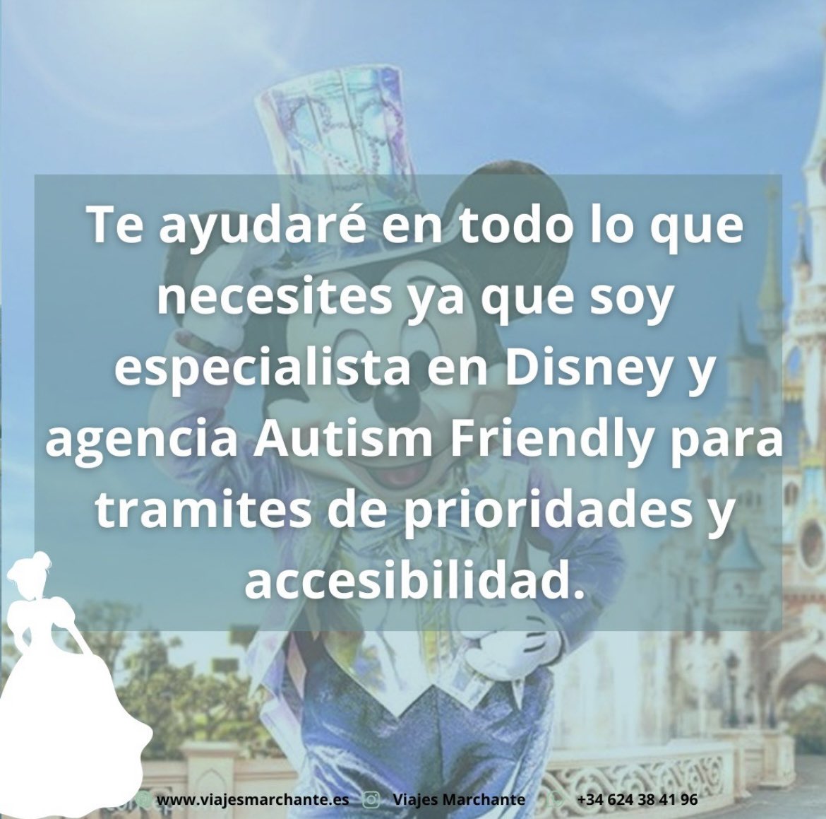 ViajesMarchante's tweet photo. Hola, soy Cynthia Marchante, agente Disney autorizada y certificada y además con sello Autism Friendly.
Te cuento 5 beneficios de contratar tu viaje a Disney conmigo, además trabajo precios oficiales ☺️
#agentedisney #Disney #DisneylandParis #viajar #Disney100 #autismfriendly https://t.co/Kn4f50MwSX