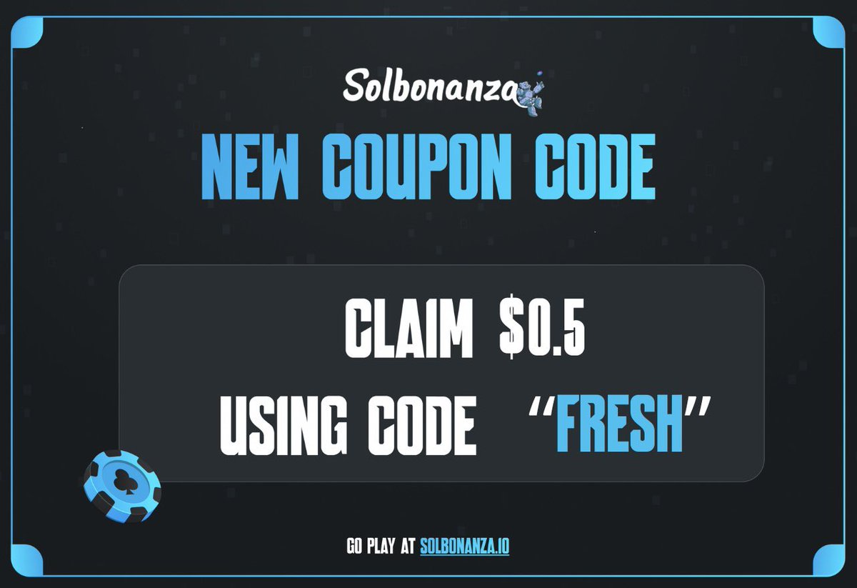 Hope we are all feeling FRESH! Code: “FRESH” Try now at: solbonanza.io/cases Good luck!