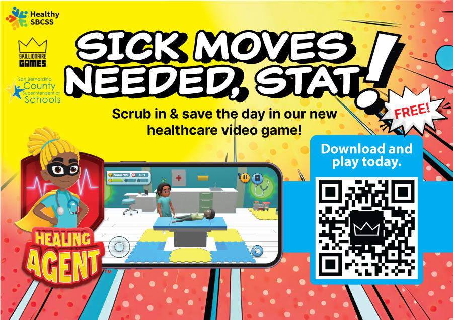 🌟Play #HealingAgentApp on the web👉👉👉👉👉skillionairegames.com/healingagent 
or on the mobile app with the QR code! <a href="/MorongoUnified/">Morongo Unified School District</a> <a href="/CVUnified/">Coachella Valley USD</a> <a href="/CRYROP/">CRYROP</a> <a href="/FontanaUnified/">Fontana Unified</a> <a href="/MorenoValleyUSD/">Moreno Valley USD</a> <a href="/RialtoUSD/">Rialto Unified School District</a> <a href="/RCOECTE/">Riverside County Office of Education - CTE</a> <a href="/CNUSD/">Corona-Norco USD</a> <a href="/HesperiaUnified/">Hesperia Unified School District</a> <a href="/AVUSD/">Apple Valley Unified School District</a> <a href="/guidethetigers/">ChaffeyHSCounseling</a> <a href="/RiversideUSD/">Riverside Unified School District</a> #freegame