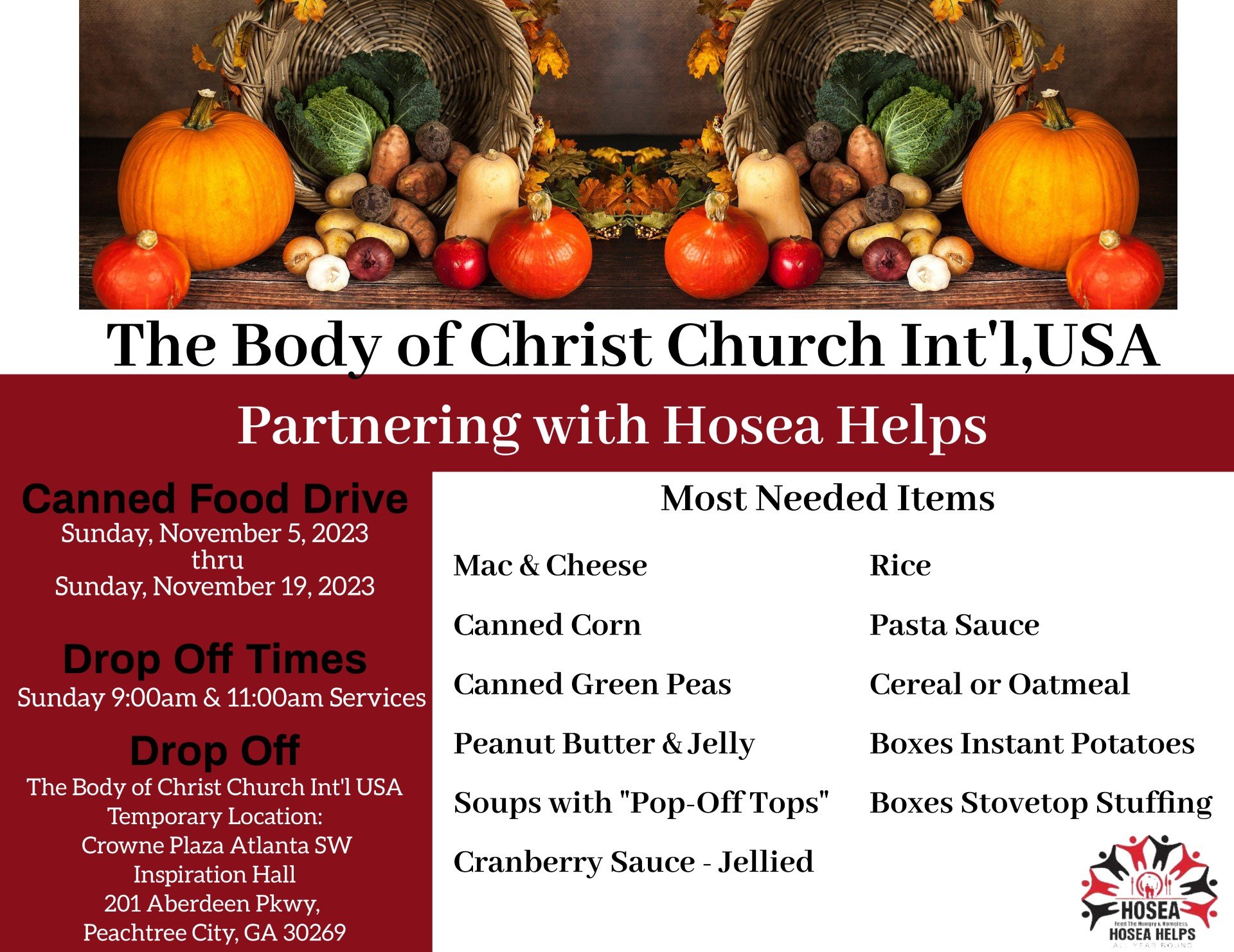 Thanksgiving Drive-Thru 2023 – Hosea Helps