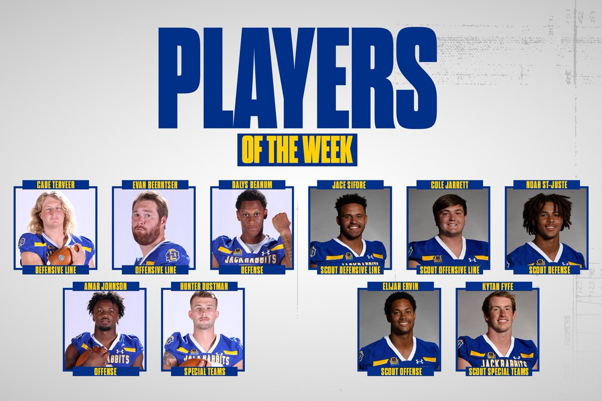 Week 9 Players of the Week. 

#GoJacks 🐰🏈