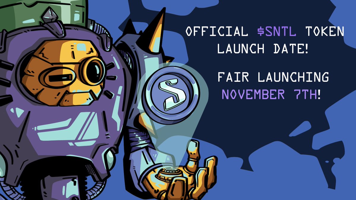 We are OFFICIALLY fair launching our native $SNTNL token on November 7th!

Guns are locked &amp; loaded and we are ready to deploy 🤖

Save the date &amp; join our TG for updates: t.me/SentinelB0t