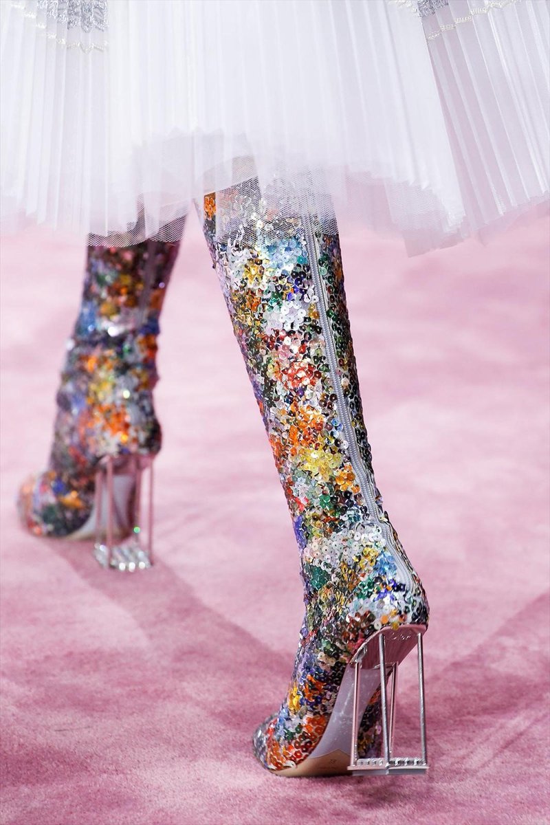 Dior rainbow sparkly sequin heels