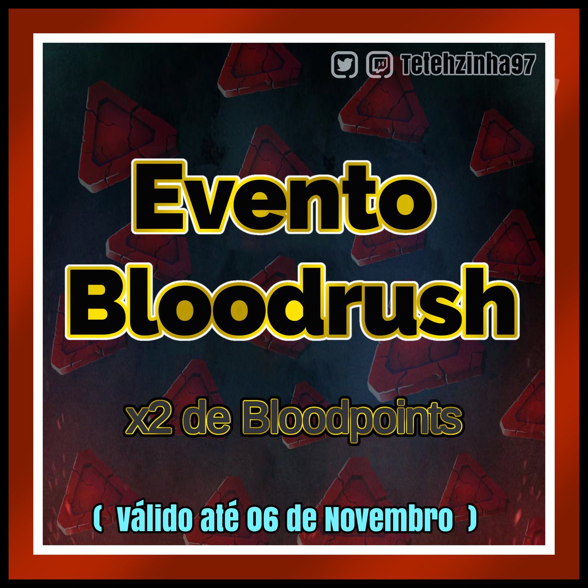 Tetehziinhaa's tweet photo. ✨ Hoje começou o Evento de 2x de Bloodpoints nas partidas.
🕙 O Evento vai dura até 06 de Novembro.
#deadbydaylight #dbd #deadbydaylightfanart #dbdcodigos #dbdcode #dbdcodes #dbdbloodpoints #dbdmeme #dbdfanart #dbdnews #artdbd #twitch #tetehzinha97 #tetehzinha https://t.co/d9z0hcyh9e