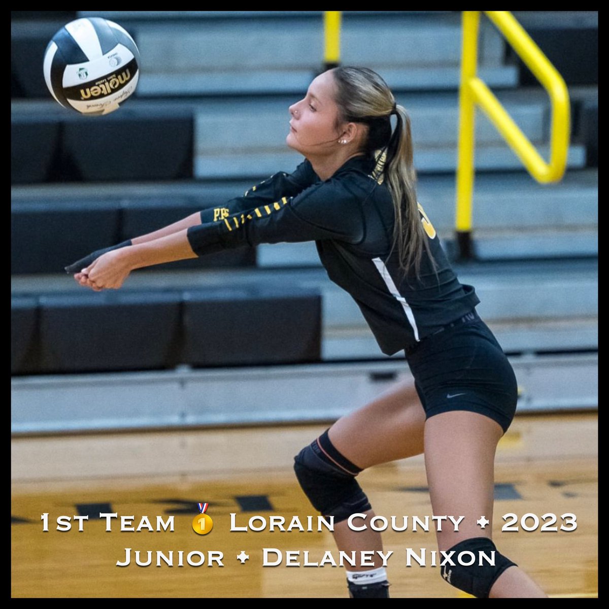 Congratulations 🎉 to #BRVB23 Junior @DelaneyNixon1 being named to the LCVCA Lorain County D-III 🥇1st Team! #ysh @BRiverAthletics