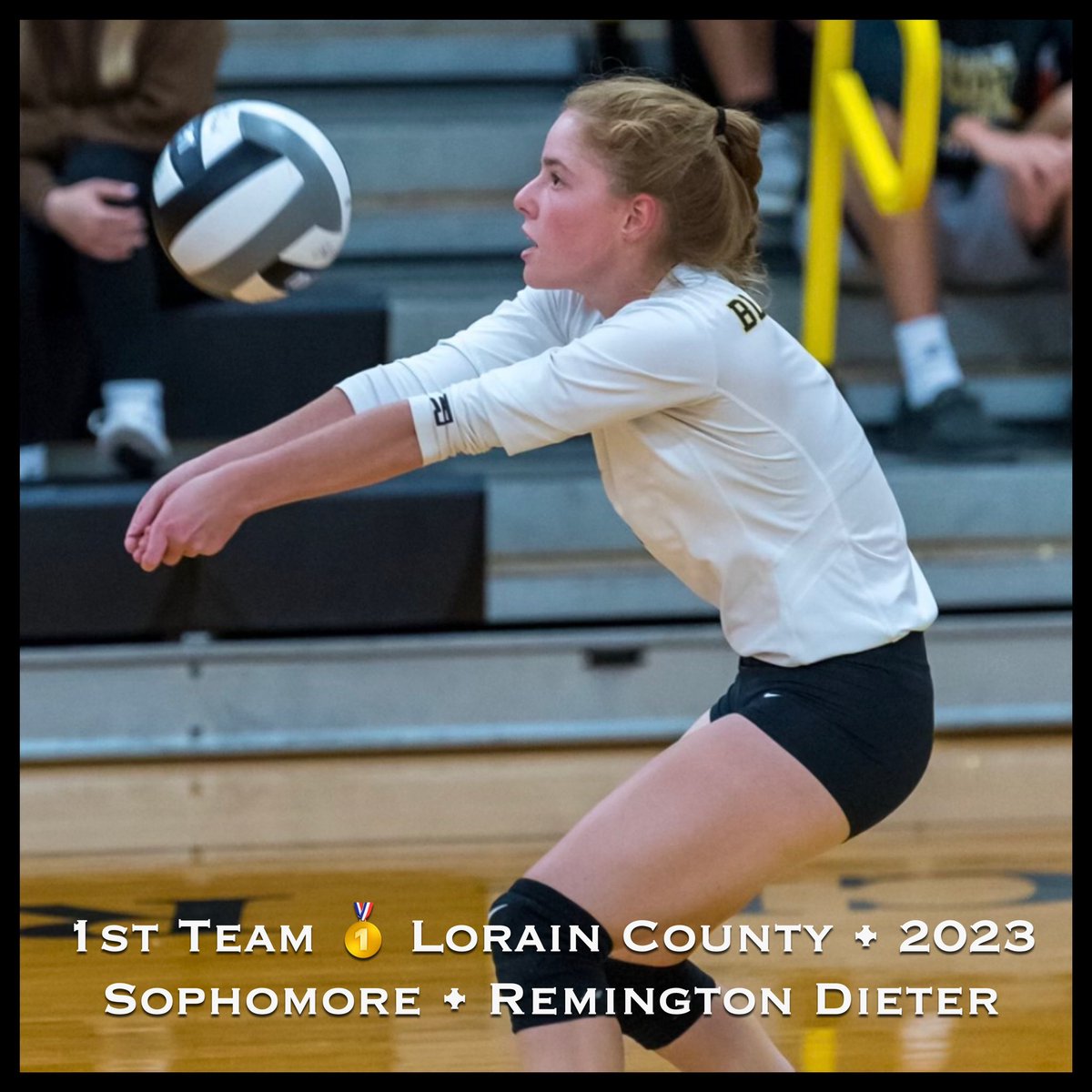 Congratulations 🎉 to #BRVB23 Sophomore @RemingtonDieter being named to the LCVCA Lorain County D-III 🥇1st Team! #ysh @BRiverAthletics