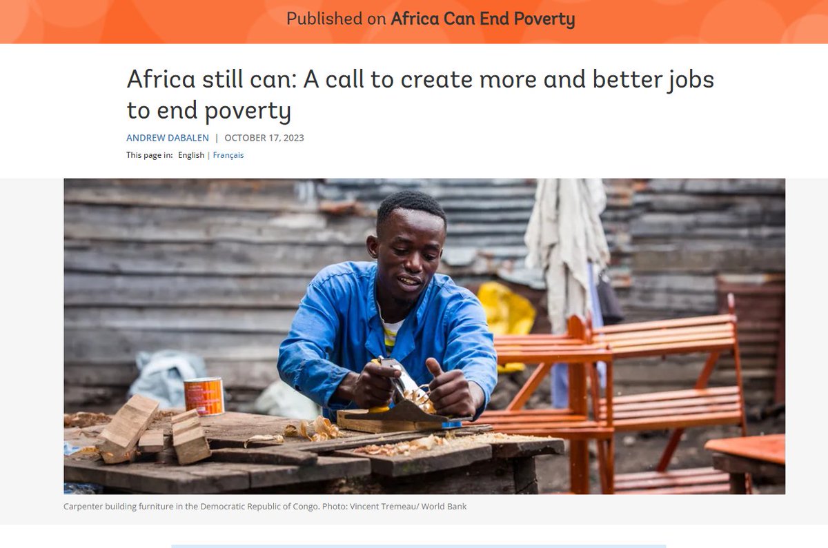 Why does #AfricaGrowth🌍📈translates into less #PovertyReduction than in other regions? A strong ladder out of poverty requires good jobs💼with a stable wage, skill-development &amp; specialization, and access to tools💡🛠️&amp; equipment—which only come through firms that grow and
