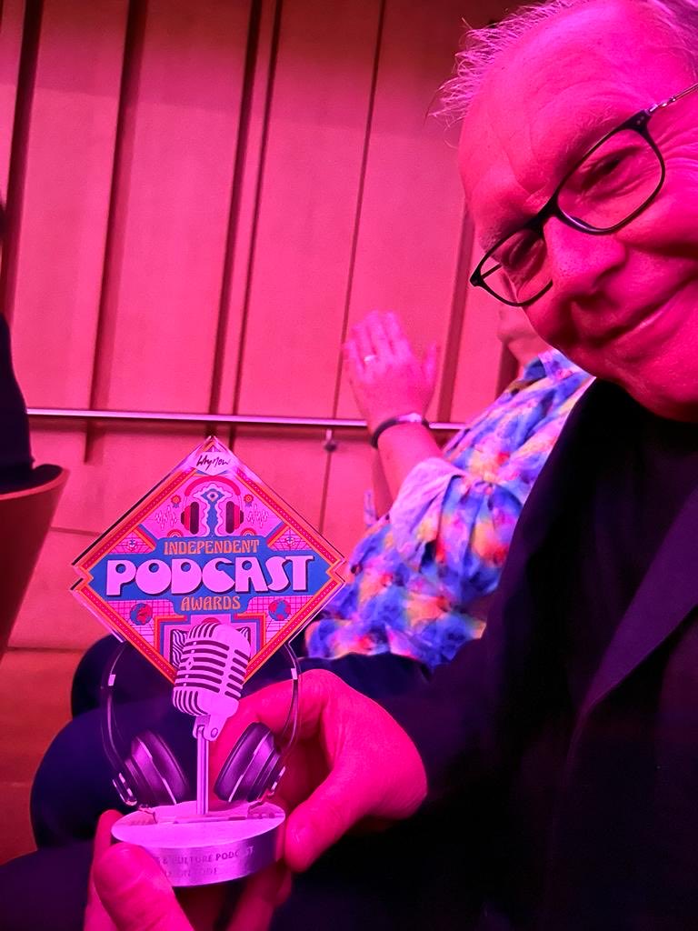 And we won! Best Arts and Culture podcast @IndPodAwards. Thanks to our wonderful team and the brilliant artists who walk with us!