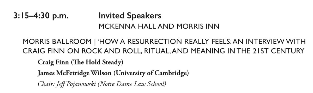 And, again, I’m fired up to chair this session with <a href="/steadycraig/">Craig Finn</a> of <a href="/theholdsteady/">The Hold Steady</a> + James Wilson of <a href="/SonsofBill/">Sons Of Bill</a> and <a href="/Cambridge_Uni/">Cambridge University</a> on Saturday at 3:15 pm.