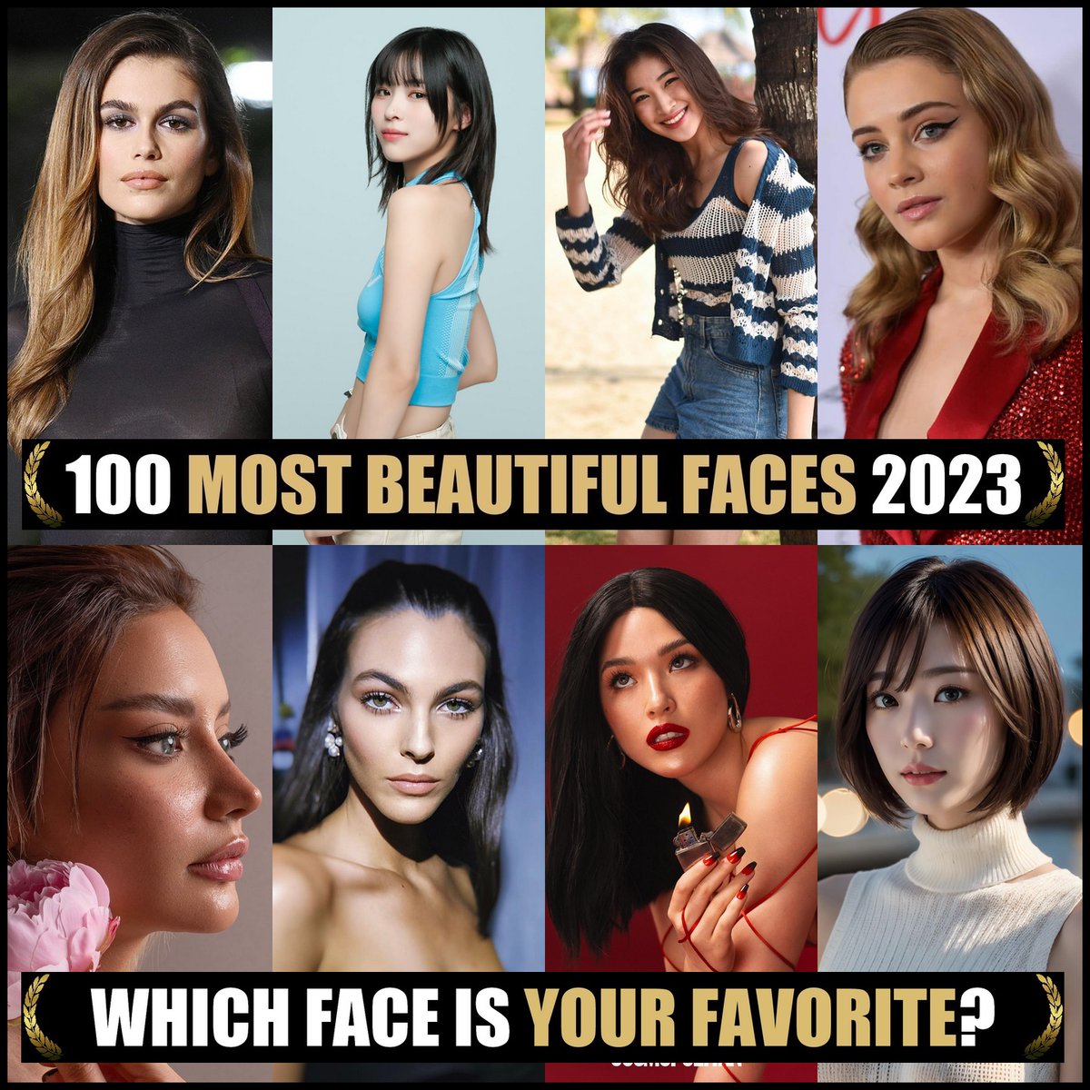 Nominations: 100 Most Beautiful Faces 2023. Congrats! Would you like to nominate & vote? Please join our Patreon community (Link Bio) #TCCandler #100faces2023 #kaiagerber #RYUJIN #ITZY #shani #jkt48 #josephinelangford #vittoriaceretti #kyliepadilla #miraiaizawa #MIDZY