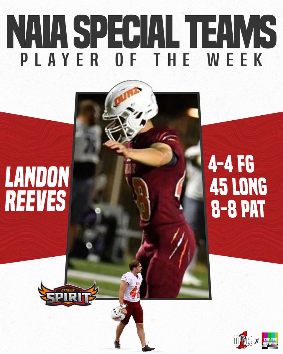 thecfbnetwork's tweet image. Here are this week’s CFBNETWORK X @D1_Rejects NAIA Players of the Week