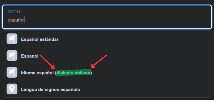 uancamilo's tweet photo. No entiendo nada. y como es eso de que los chilenos tienen su propio dialecto del español? 

Esto me apareció en facebook cuando quise cambiar el lenguaje de un fan page... 

#chile #facebook https://t.co/1hcXxBFa5s