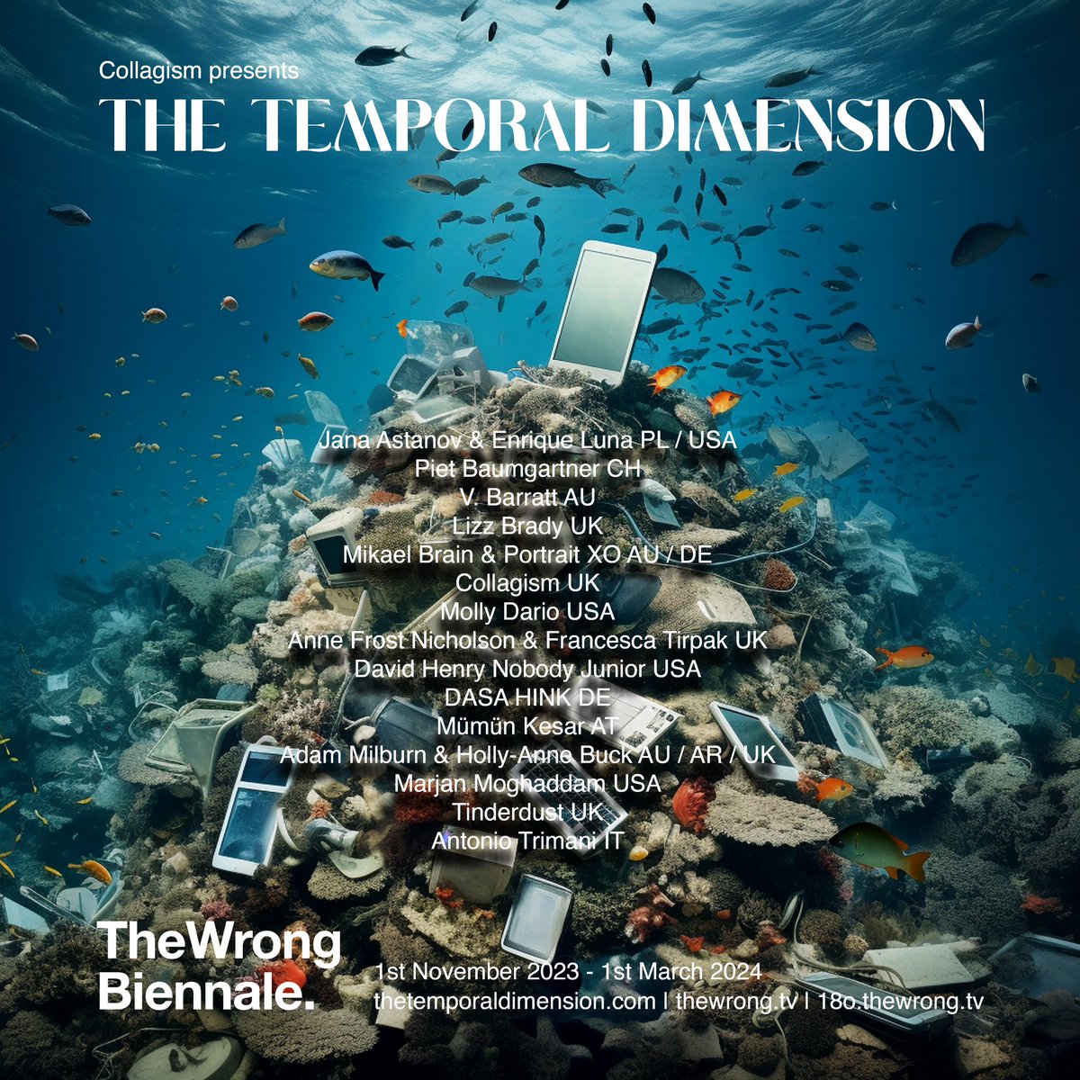 The Temporal Dimension for The Wrong Biennale launches 6pm GMT this Wednesday 01.11.23 - very excited to have curated a program of exceptional artists exploring the convergence of art and tech through Video Art ✨