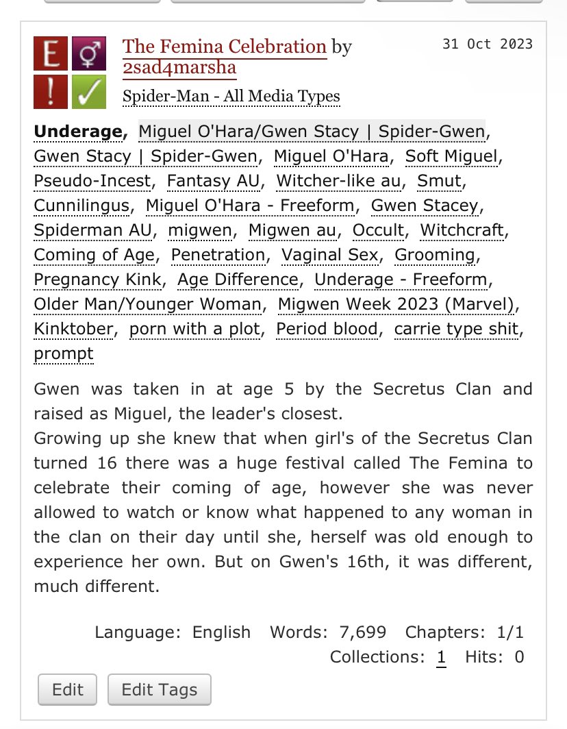 0peachybaby0's tweet photo. Finally!! My entry for day 5 is done! This shit took me 2 days 😭 Please give it a read if you have time. It’s a fantasy AU! Enjoyyyy ;))
https://t.co/kKcdGajQ15
#MigwenWeek #migwen #fantasy #MiguelOHara #GwenStacy #spirderman #fanfiction https://t.co/gGf52mGaPI
