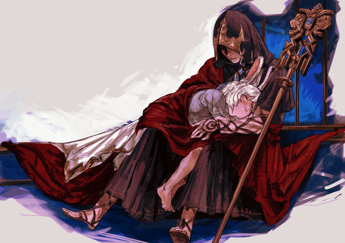 mmediocreman's tweet image. i wanted to wait until my zine is finished to post stuff but i just saw the new lyna and exarch art and im so glad i got it so close?
i love them your honor

#finalfantaysxiv #FFXIV