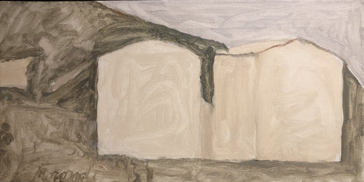 Me gusta como pintaba Morandi las casitas en el paisaje.