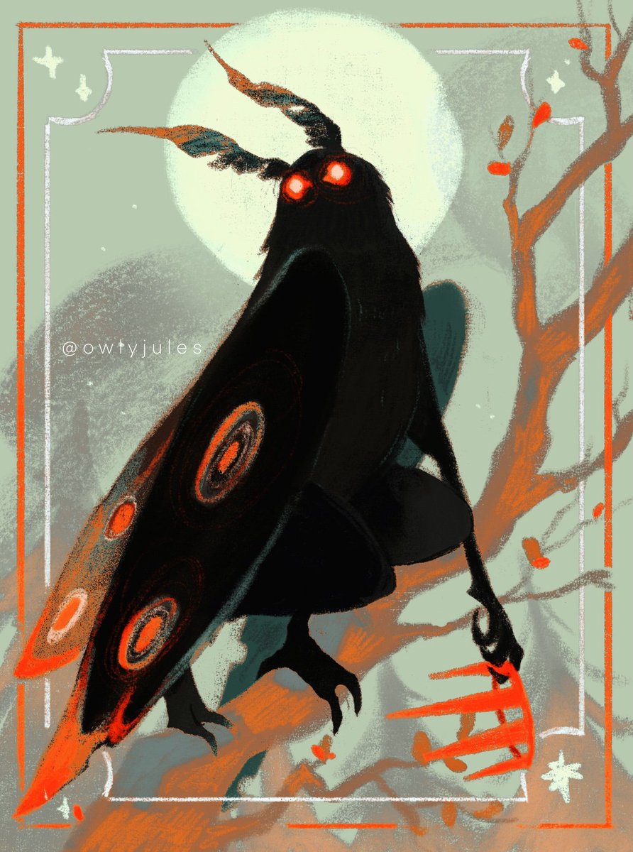 Little doodle from yesterday of the PRINCE of the cryptids, MOTHMAN!
#Halloween2023 #mothman #Procreate