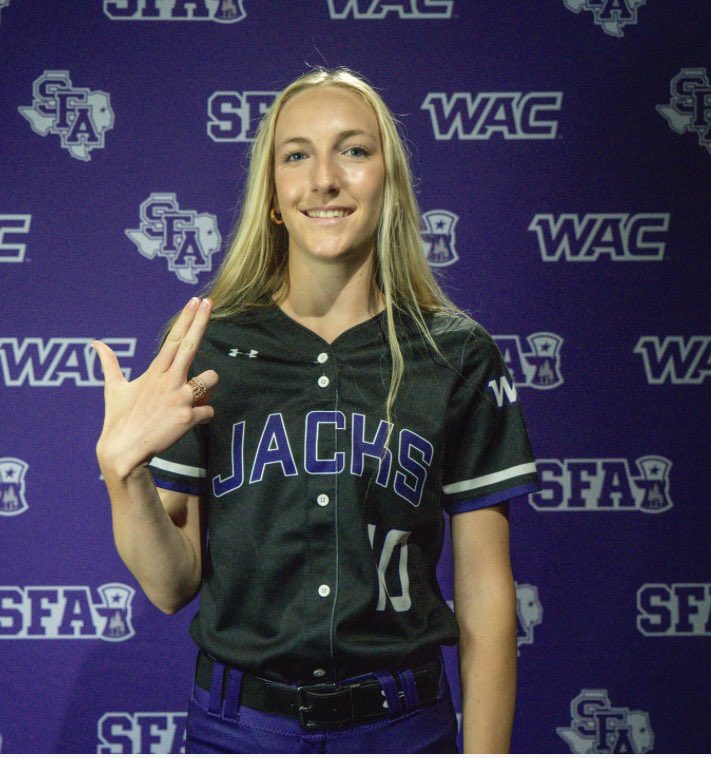 ReaganHall2024's tweet photo. God is so good and dreams do come true! Axe em Jacks💜🤍🪓
@CoachJaegersSFA @sfa_softball @AxeEmJackson @Fwcd_Softball @FWCD_Athletics @TexasGlory https://t.co/GvVUzMqEO1