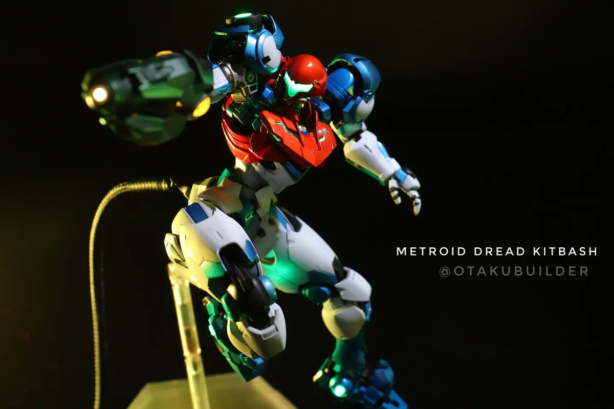 Otaku_Builder's tweet photo. Metroid Dread kitbash #gundamaerial #kitbashing #highgrade #mmetetrioddread #gunpla #gundamwitchfrommercury #metroid #metroiddread7 #ems10 #heindreesturm #gundamcalibarn #michaelis #tallgeese https://t.co/O3UmV89P9b
