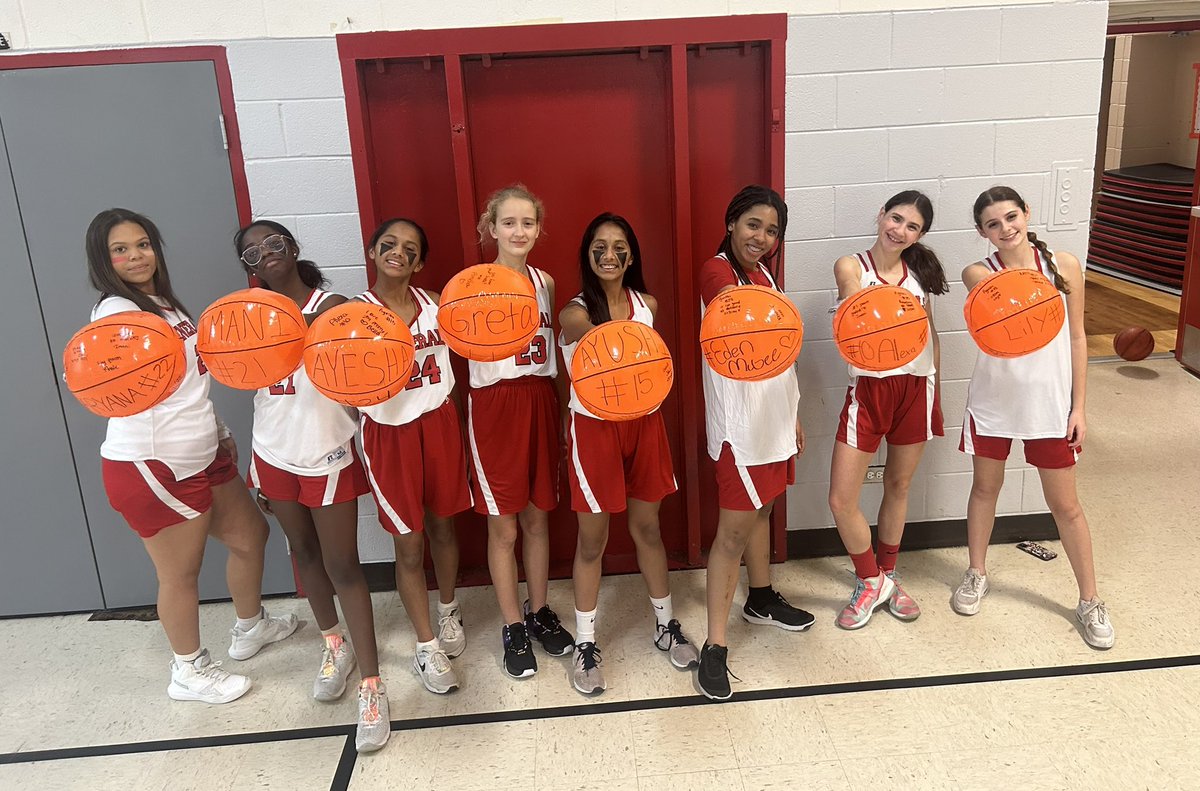 D61Press's tweet photo. Last home game tonight!  We celebrated our 8th graders.
I am going to miss these ladies next year!  They have all grown so much!  @D61EJH #proudcoach #GoGenerals https://t.co/xprDuIOkis