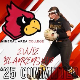 EvvieBlankensh1's tweet photo. Im excited to announce my verbal commitment to Mineral Area College to further my academic and softball career! I would like to thank God for blessing me with the ability to play this sport, My parents, family, and coaches for their continuous support. Thank you @cjwright1w ! https://t.co/060Sv6kyYz