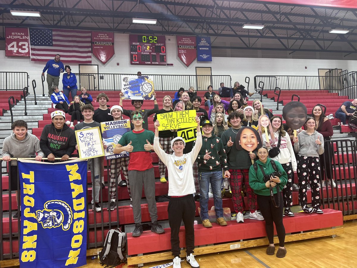 Kristin Girbach (@kristingirbach) on Twitter photo Madison student section showing up in Milan tonight. Let’s go Trojans. 🏐 <a href="/MadisonTrojan/">Madison Trojan Athletics</a> Madison student section showing up in Milan tonight. Let’s go Trojans. 🏐 <a href="/MadisonTrojan/">Madison Trojan Athletics</a>