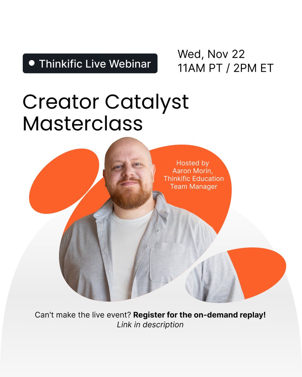 thinkific's tweet image. We&apos;re sharing 3 key secrets 🤫 to a successful course business and debunking all the myths about course creation. You won&apos;t want to miss this one: ow.ly/Atu350Q1knj

#CourseCreation #OnlineCourses #CourseStrategy #Masterclass #DigitalProducts #Educator