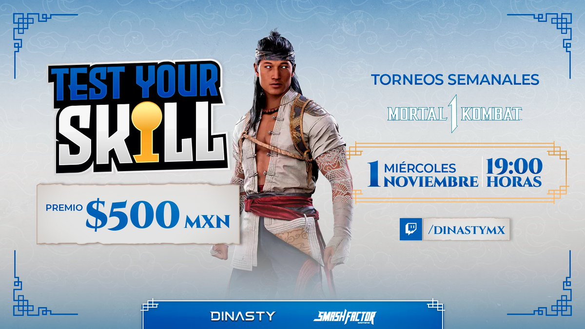 Amigos del la comunidad de #mortalkombat1 , les traemos torneo semanal por parte de @SmashFactorMx   y <a href="/DinastyMx/">DinastyMX</a>  ! Arrancamos este miércoles, si entran 32 se duplica la bolsa! Los esperamos! 
Les dejo el link de registro:

start.gg/tournament/tes…