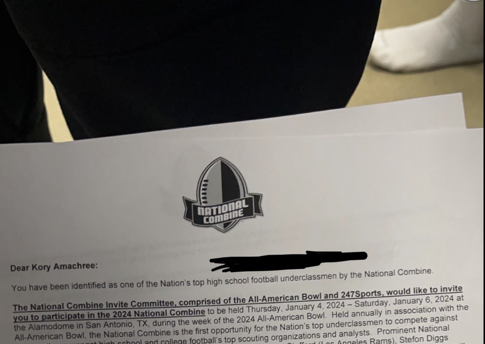 4⭐️ Kory Amachree (@koryamachree11) on Twitter photo Blessed to have received an invitation to the National All American Combine, held by @247sports!!
<a href="/TheD_Zone/">The D Zone</a> <a href="/CoachBThomas05/">Coach Thomas</a> <a href="/CoachBlackwell_/">Curtis Blackwell II</a> <a href="/JermainCrowell/">Jermain Crowell</a> <a href="/AllenTrieu/">Allen Trieu</a> Blessed to have received an invitation to the National All American Combine, held by @247sports!!
<a href="/TheD_Zone/">The D Zone</a> <a href="/CoachBThomas05/">Coach Thomas</a> <a href="/CoachBlackwell_/">Curtis Blackwell II</a> <a href="/JermainCrowell/">Jermain Crowell</a> <a href="/AllenTrieu/">Allen Trieu</a>