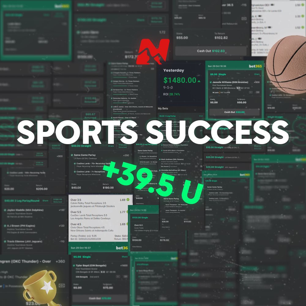 BANG ✅Great start to NBA

+39.5 U 📈

From the help of our sports team, members are up big on this season already. 

We do a lot more in TheNorthCop than you think. Stay sleeping, we stay winning🏆