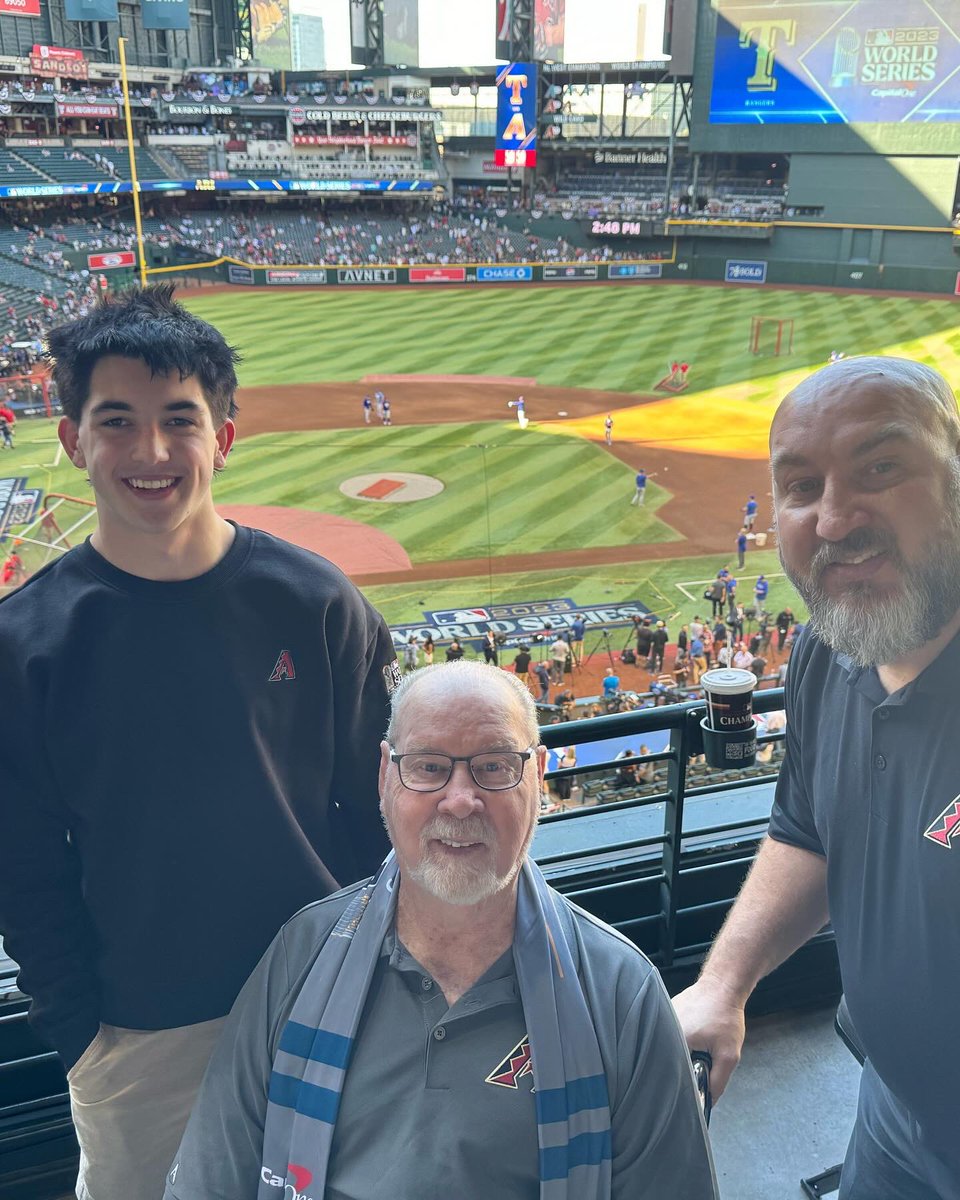 TidddyAz's tweet image. Dad's Surprise 80th Birthday Present. He didn't know until Today. World Series 2023!! ⚾️🐍#Dbacks #AzDiamondbacks  #godbacks #WorldSeries2023