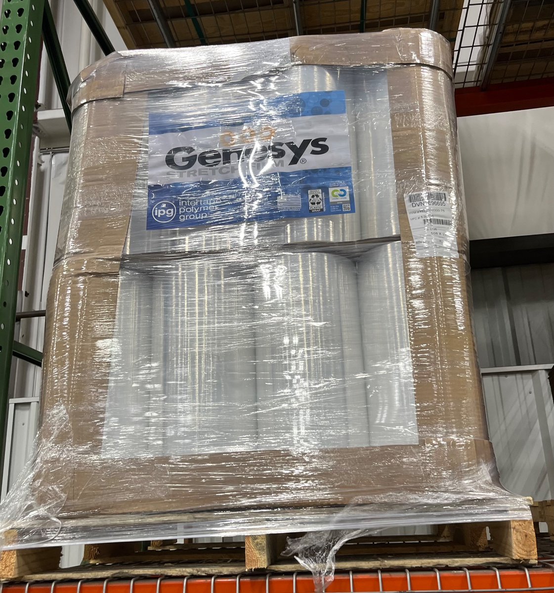 Pallet wrap, on a pallet, wrapped in more pallet wrap.

We will be chasing that plastic film around the 🌎 to ♻️! It might end up in your warehouse!